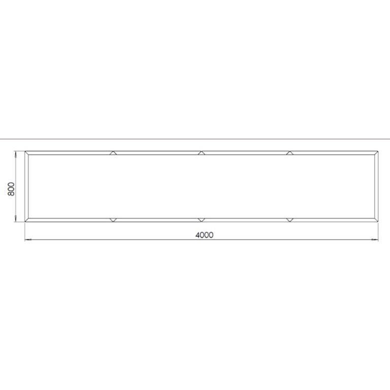 floreira Aço revestido a pó Texas xxl 400 x 80 cm