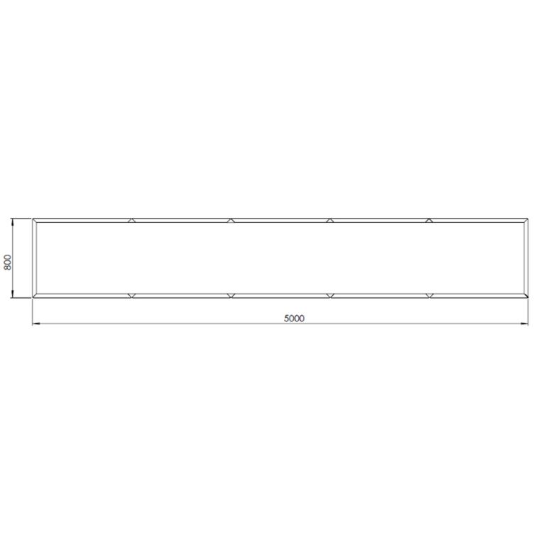 Floreira aço revestido a pó Texas xxl 500 x 80 cm