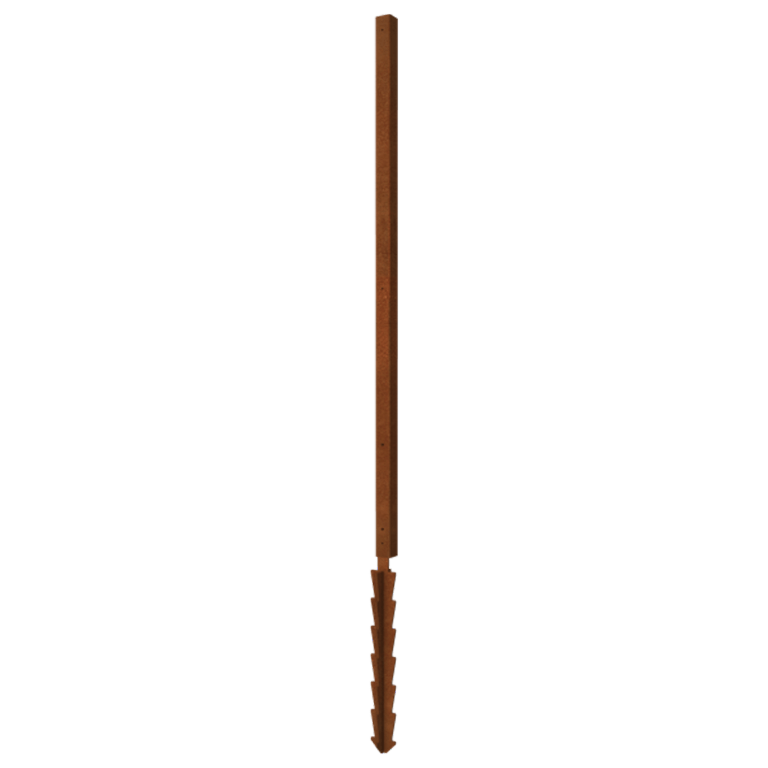 suporte estaca Canto em aço corten com 190 x 6 x 6 cm