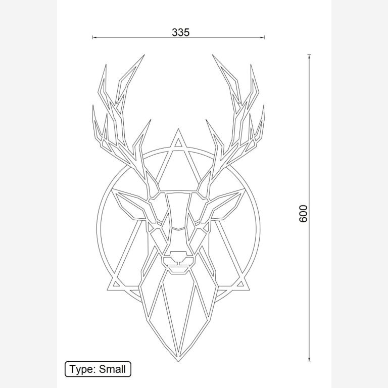 Cervo Decoração de parede em metal 2.0