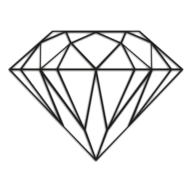Diamante Decoração de parede em metal *OP=OP