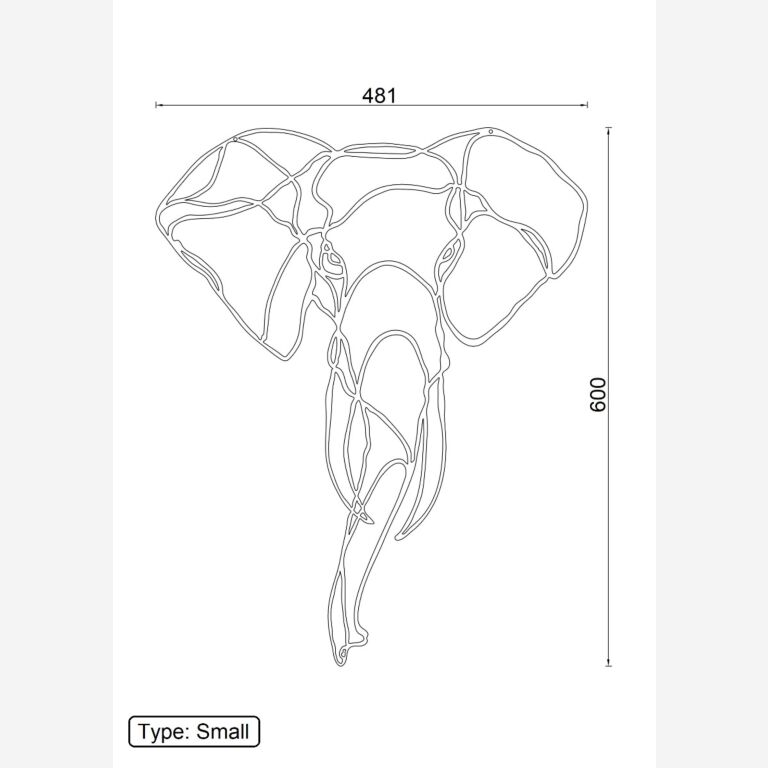 Elefante Decoração de parede em metal 1.0