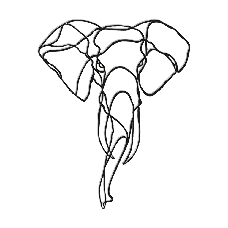 Elefante Decoração de parede em metal 1.0