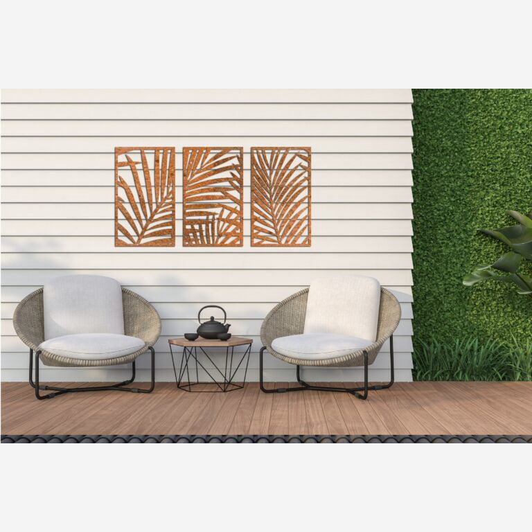 Fetos decoração de parede em aço corten 3 partes