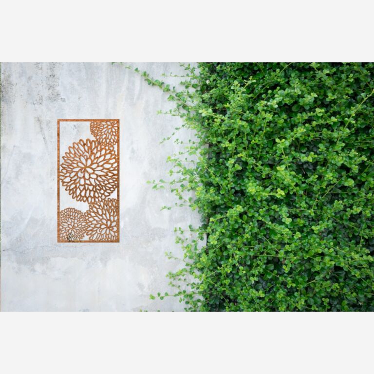 Flor Decoração de paredes em aço corten 2.0