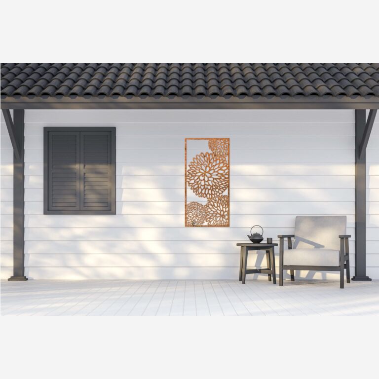 Flor Decoração de paredes em aço corten 2.0