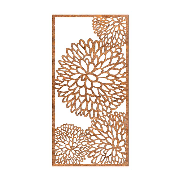 Flor Decoração de paredes em aço corten 2.0