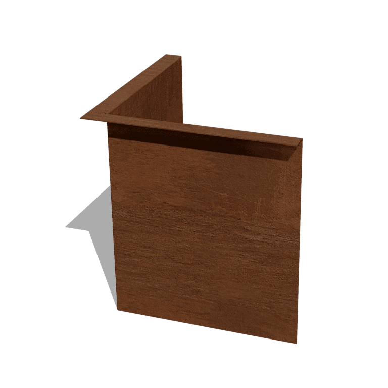 Borda fixa em aço corten 34 cm canto interior