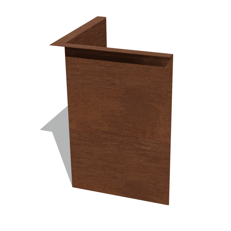 Borda fixa em aço corten 45 cm canto interior