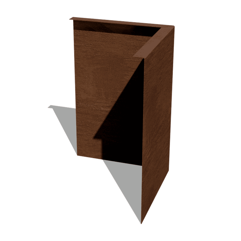 Borda fixa em aço corten 45 cm canto exterior