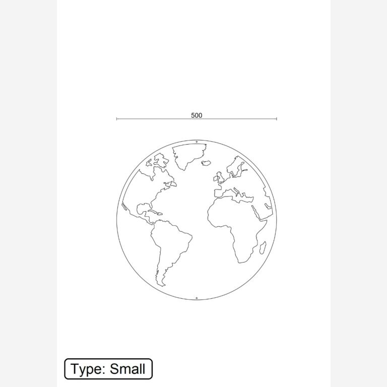 Decoração de parede em metal Mapa-mundo