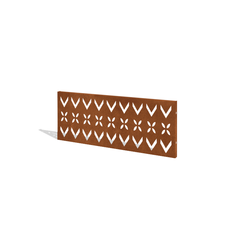 Vedação em aço corten H painel V 120 x 47,5 cm