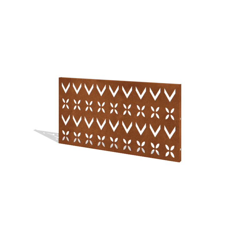 Vedação em aço corten H painel V 120 x 63,3 cm