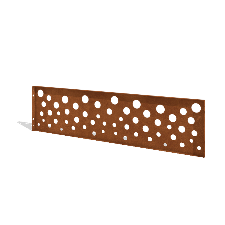 Vedação em aço corten H painel B 180 x 47,5 cm