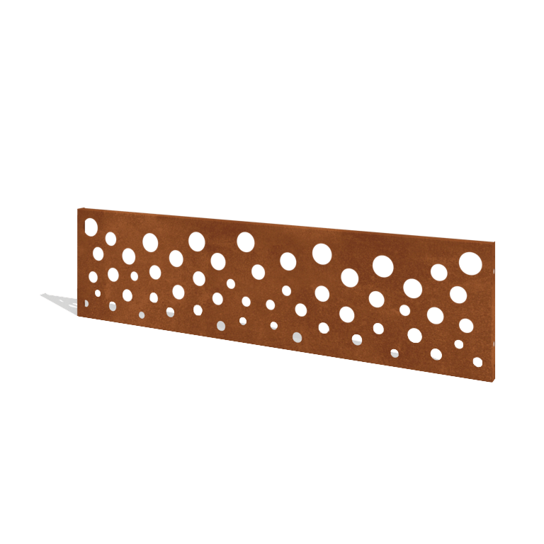 Vedação em aço corten H painel B 180 x 47,5 cm