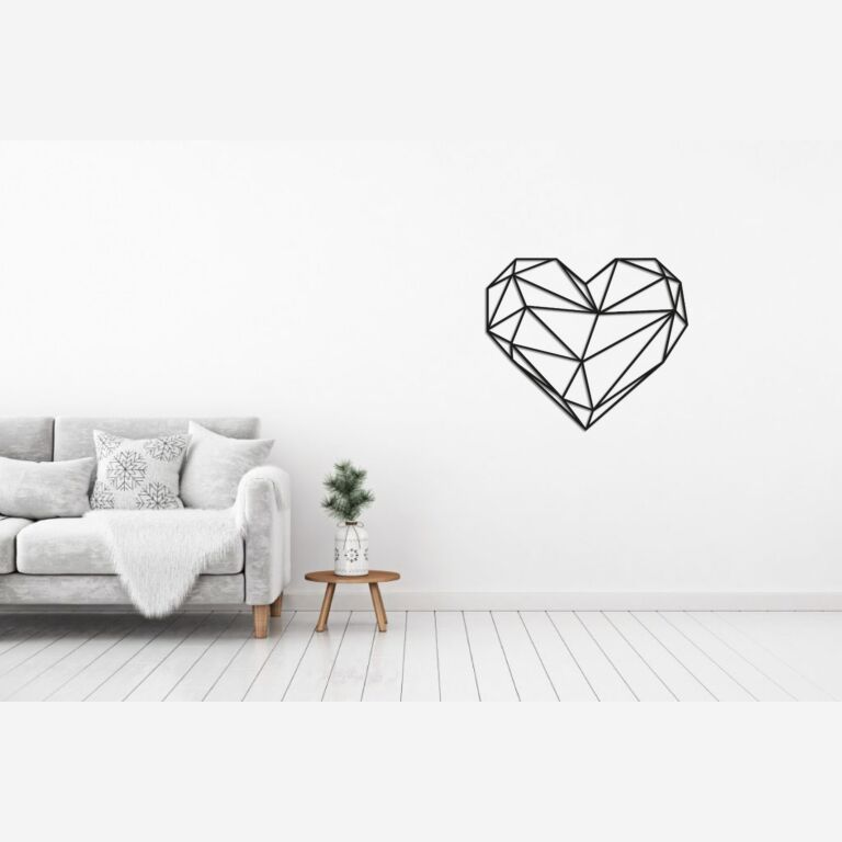 Decoração de parede em metal Coração
