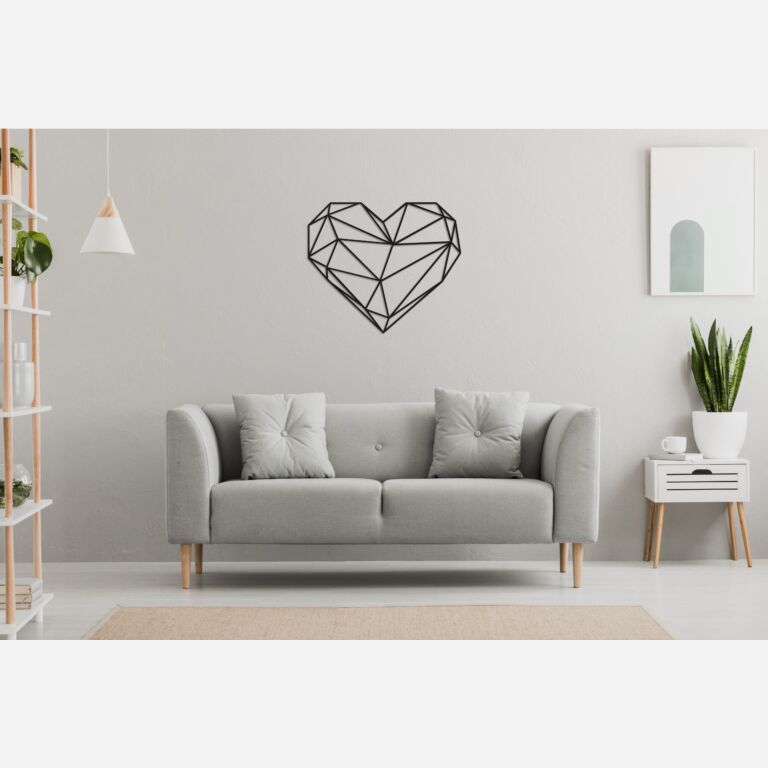 Decoração de parede em metal Coração