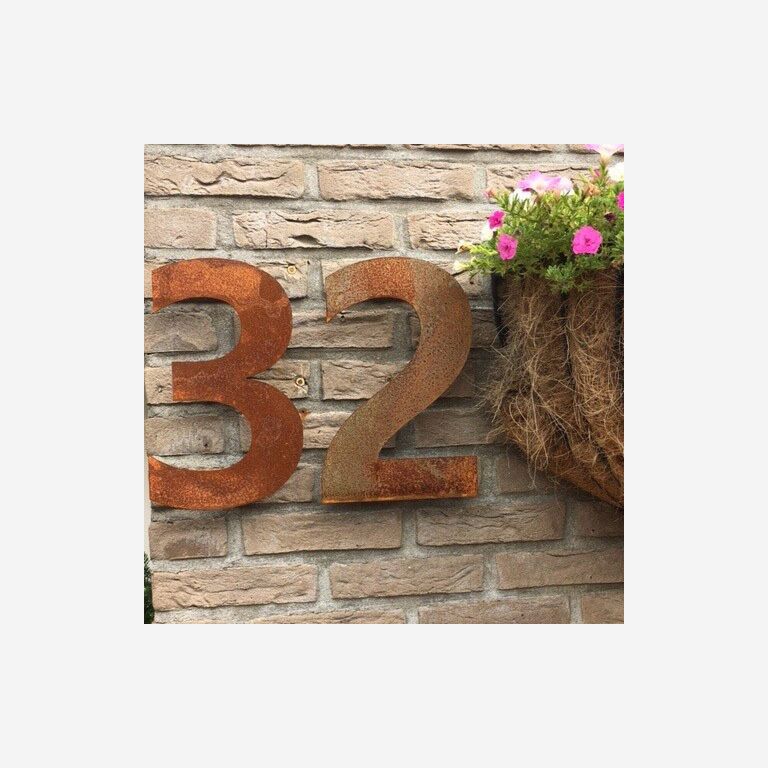 Número de casa em aço corten 3 - 50 cm
