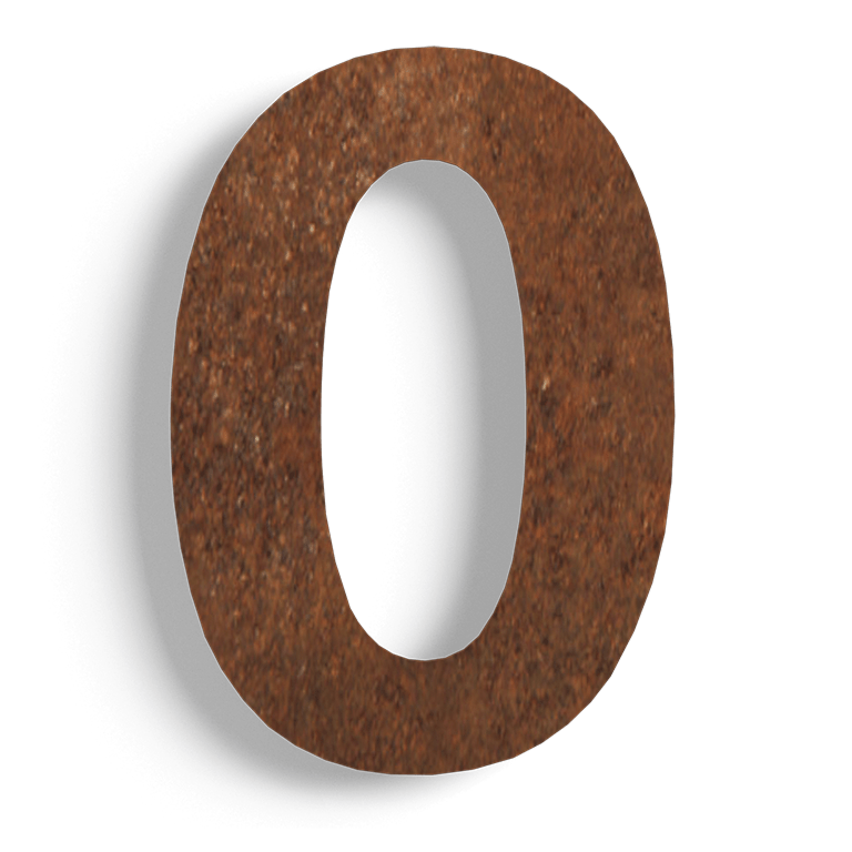 Número de casa em aço corten 0 - 50 cm