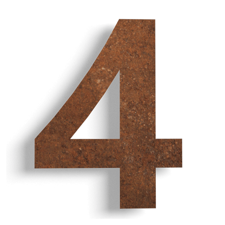Número de casa em aço corten 4 - 30 cm