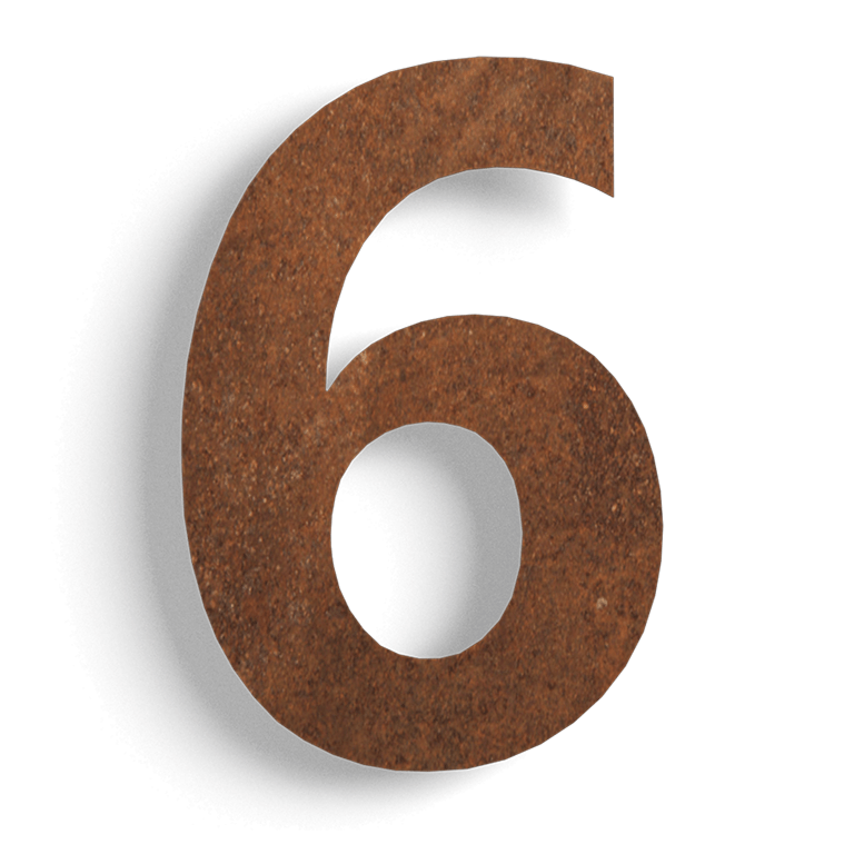 Número de casa em aço corten 6 - 50 cm