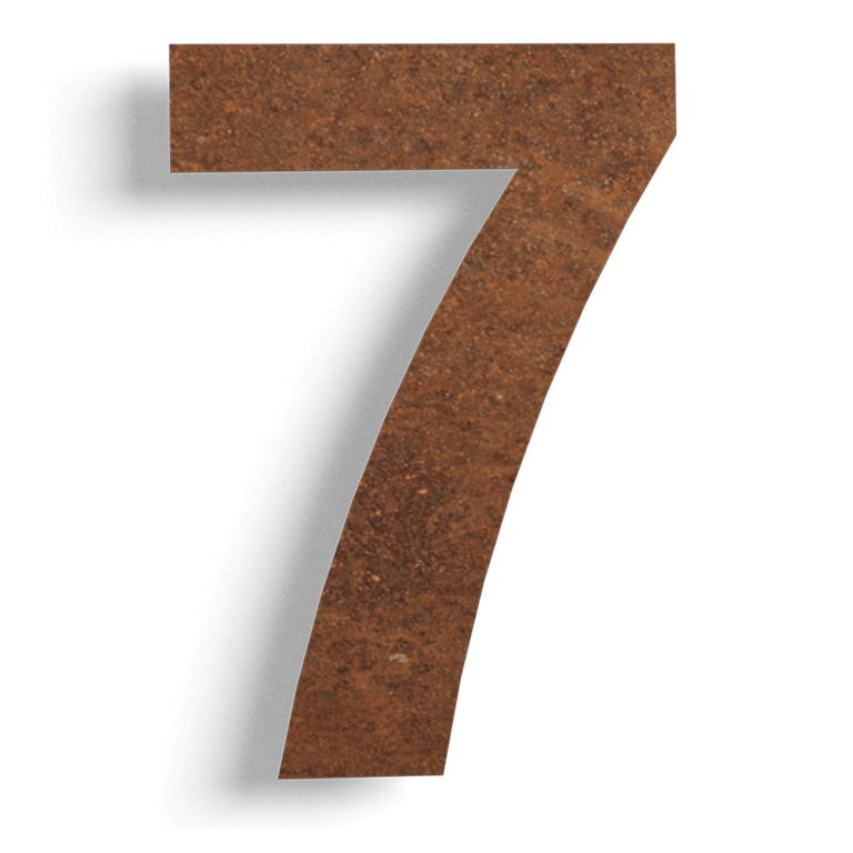 Número de casa em aço corten 7 - 30 cm