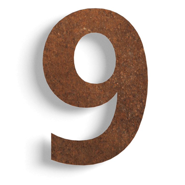 Número de casa em aço corten 9 - 15 cm