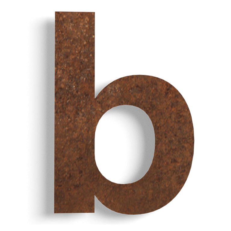 Número de casa em aço corten (laje) b - 15 cm