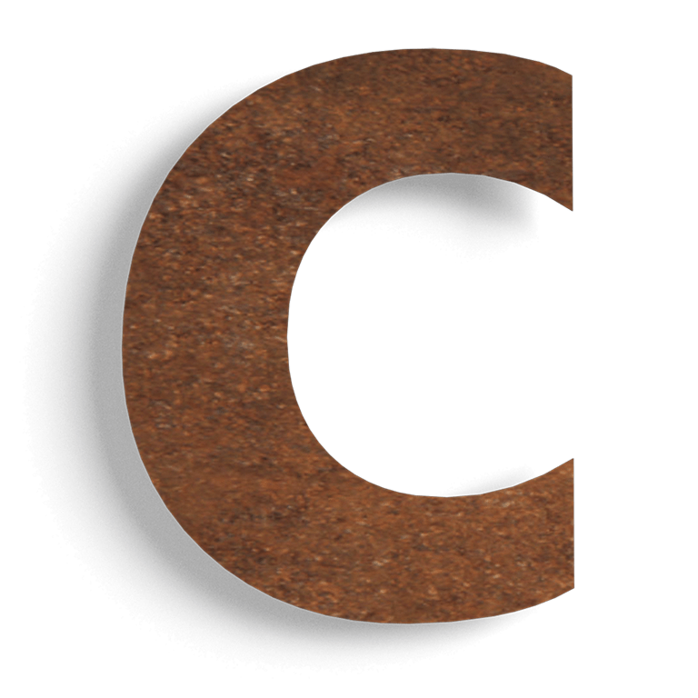 Número de casa em aço corten c - 15 cm