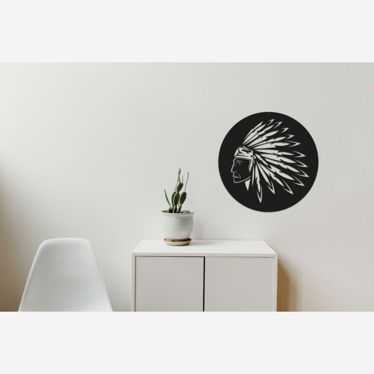 Decoração de parede em metal Índio
