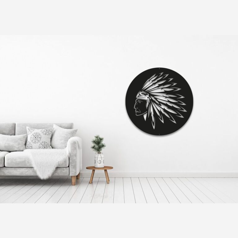 Decoração de parede em metal Índio
