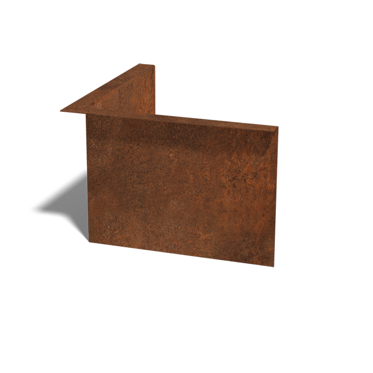 Borda fixa em aço corten 22 cm canto interior