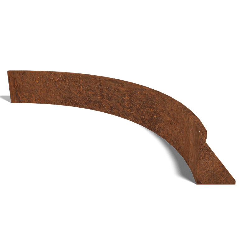 Muro de contenção curvo interior em aço corten 150 x 150 cm (altura 30 cm)