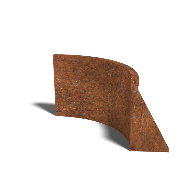 Muro de contenção curvo interior em aço corten 50 x 50 cm (altura 40 cm)