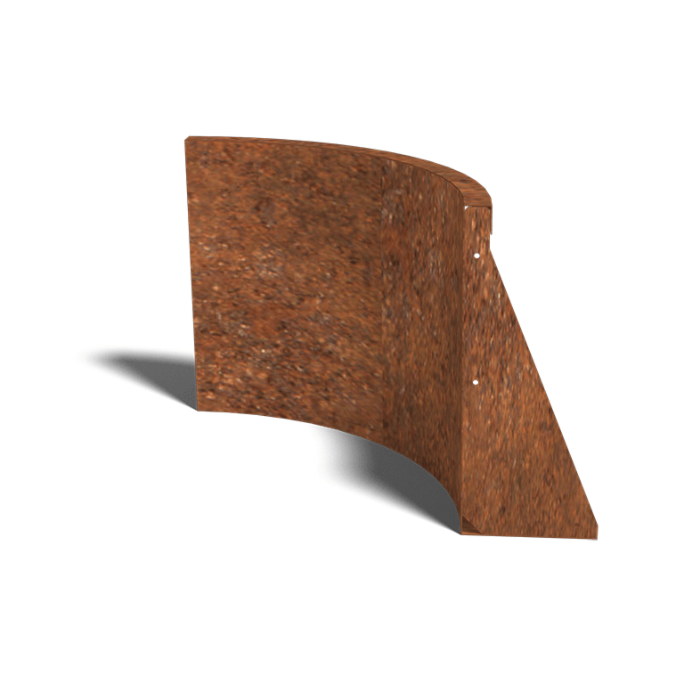 Muro de contenção curvo interior em aço corten 50 x 50 cm (altura 50 cm)
