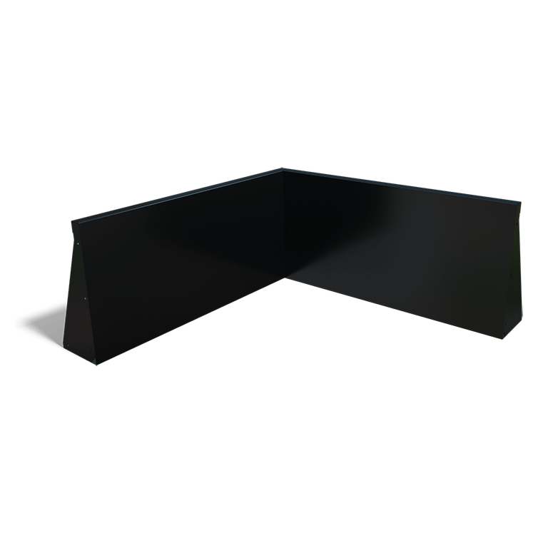 Muro de contenção de canto interior em aço com revestimento em pó 100 x 100 cm (altura 50 cm)