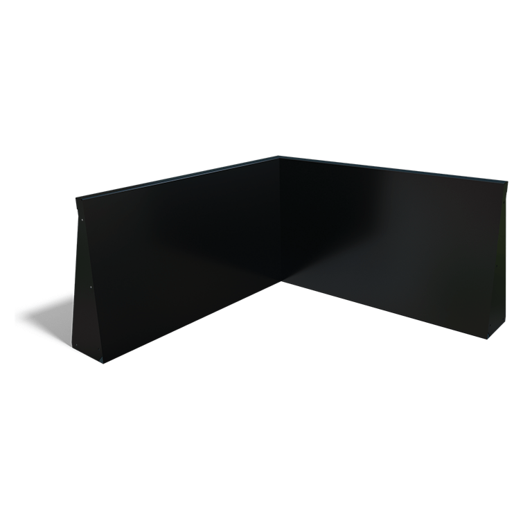 Muro de contenção de canto interior em aço com revestimento em pó 100 x 100 cm (altura 60 cm)