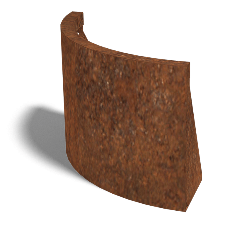 Muro de contenção curvo exterior em aço corten 50 x 50 cm (altura 40 cm)