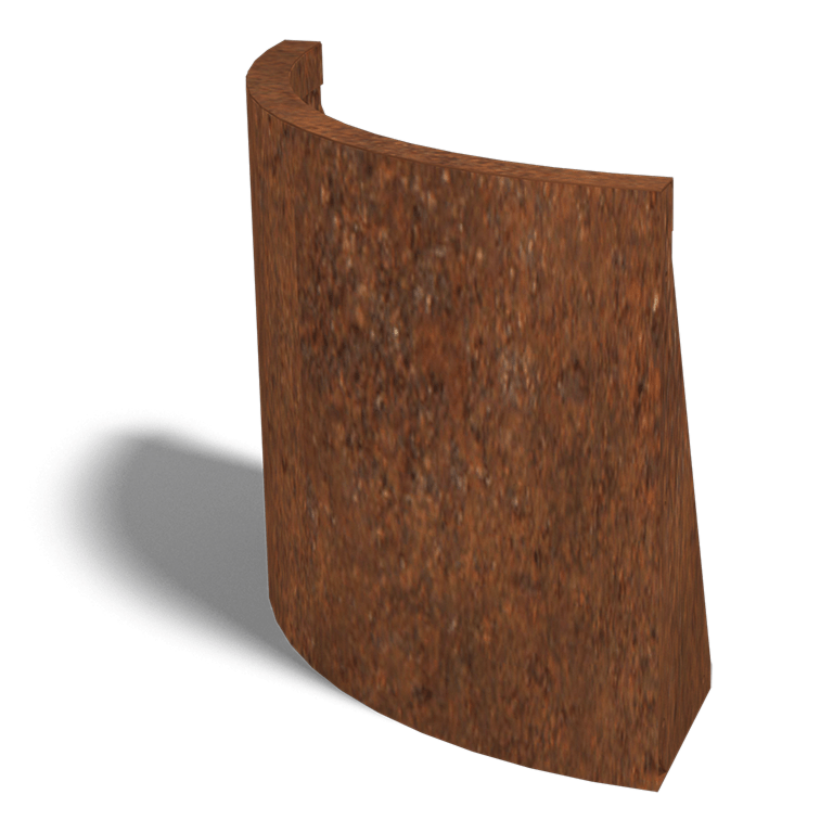 Muro de contenção curvo exterior em aço corten 50 x 50 cm (altura 50 cm)