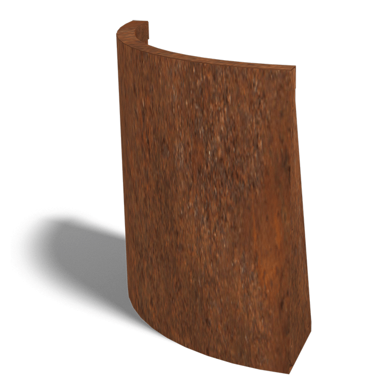 Muro de contenção curvo exterior em aço corten 50 x 50 cm (altura 60 cm)