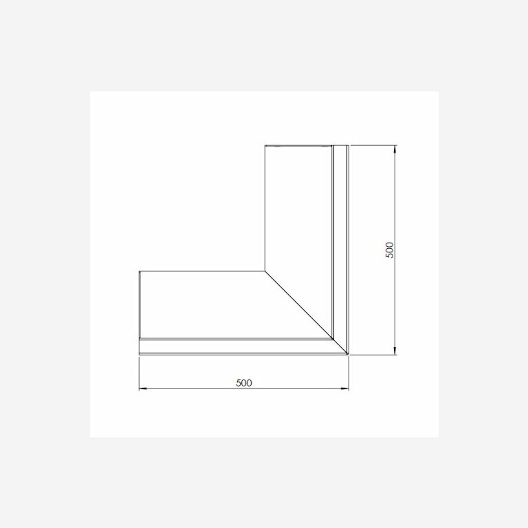 Muro de contenção de canto exterior em aço com revestimento em pó 50 x 50 cm (altura 30 cm)