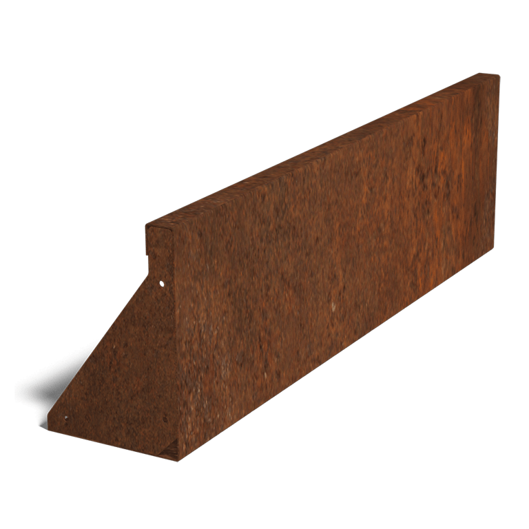 Muro de contenção reto de aço corten 100 cm (altura 30 cm)