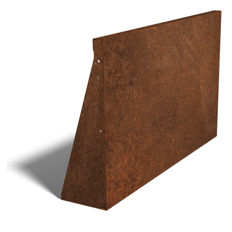 Muro de contenção reto de aço corten 100 cm (altura 60 cm)