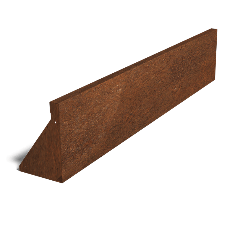 Muro de contenção reto de aço corten 150 cm (altura 30 cm)