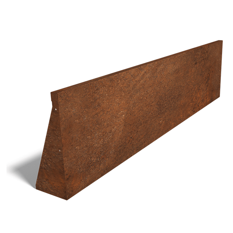 Muro de contenção reto de aço corten 200 cm (altura 50 cm)