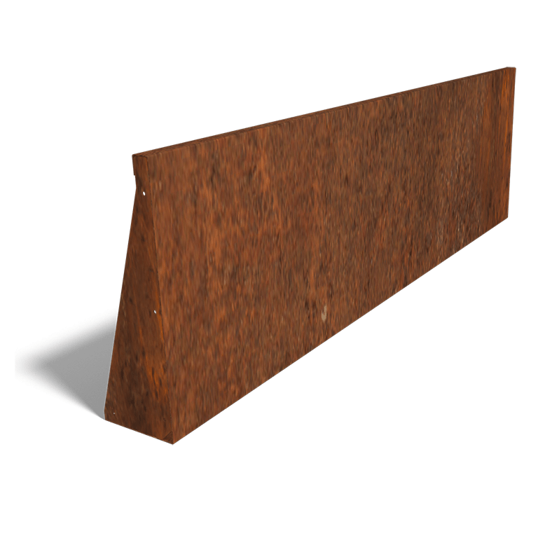Muro de contenção reto de aço corten 200 cm (altura 60 cm)