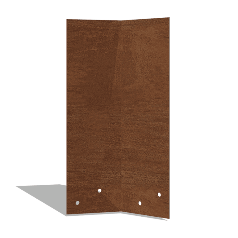 Placa de acoplamento aço corten 45º alto 34 - 37,5 cm