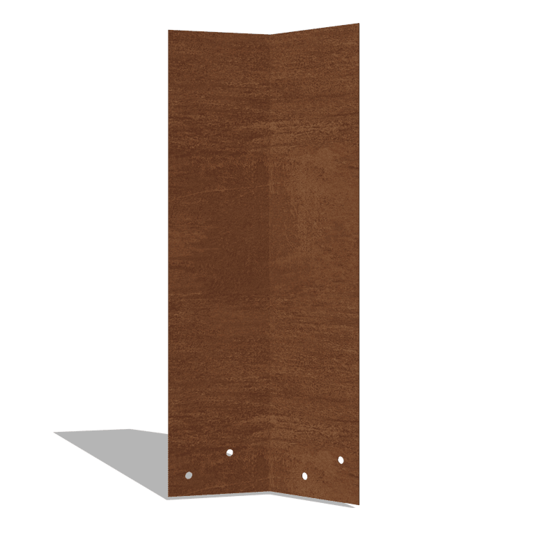Placa de acoplamento aço corten 45º alto XL 45 cm