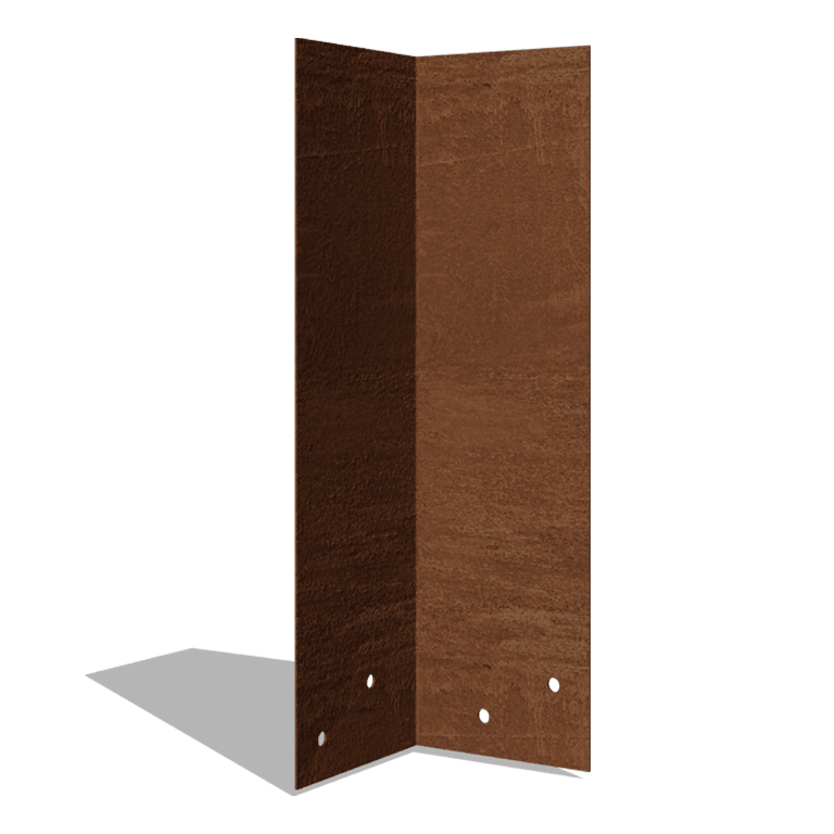 Placa de acoplamento aço corten 90º alto 34 - 37,5 cm