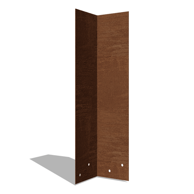 Placa de acoplamento aço corten 90º alto XL 45 cm